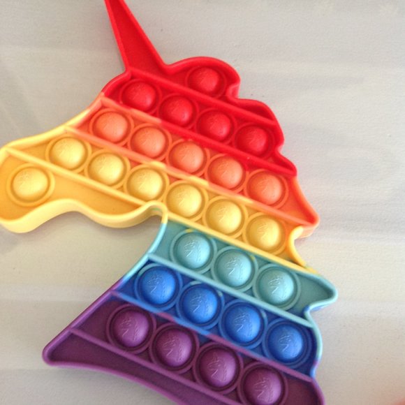 2 Multicolored Push Pop It Bubble Sensory Fidget Toy - Picture 4 of 5